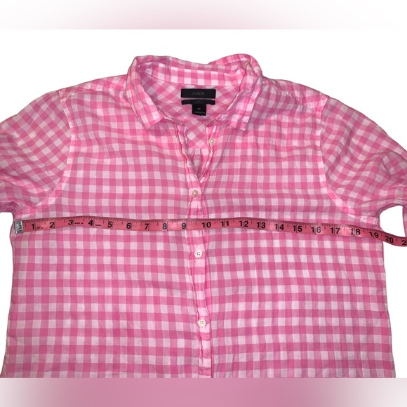 J Crew Gingham Pink/white pattern, Cotton Shirt size 8Tall - Picture 9 of 13